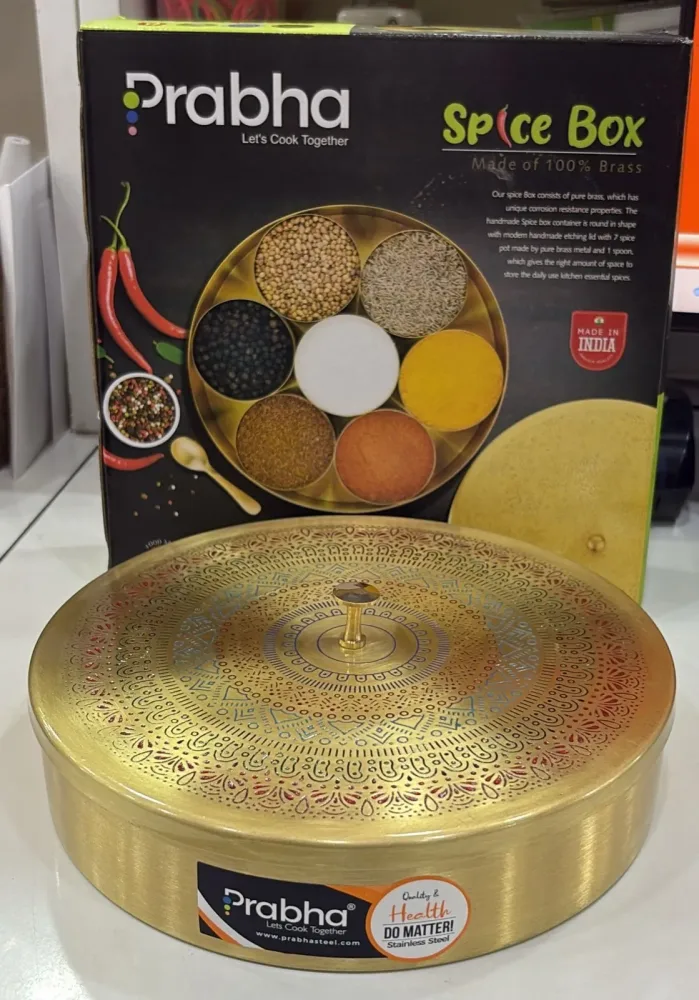 Prabha Brass masala box