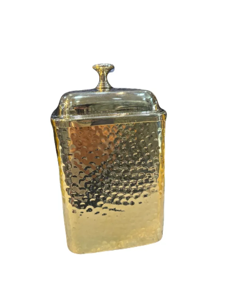 Peetal Storage box, rectangular jar with knob