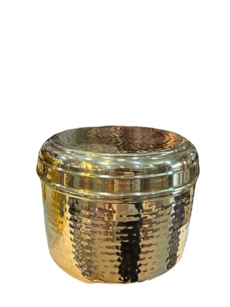 Peetal storage box round, katordaan | Pital | Brass