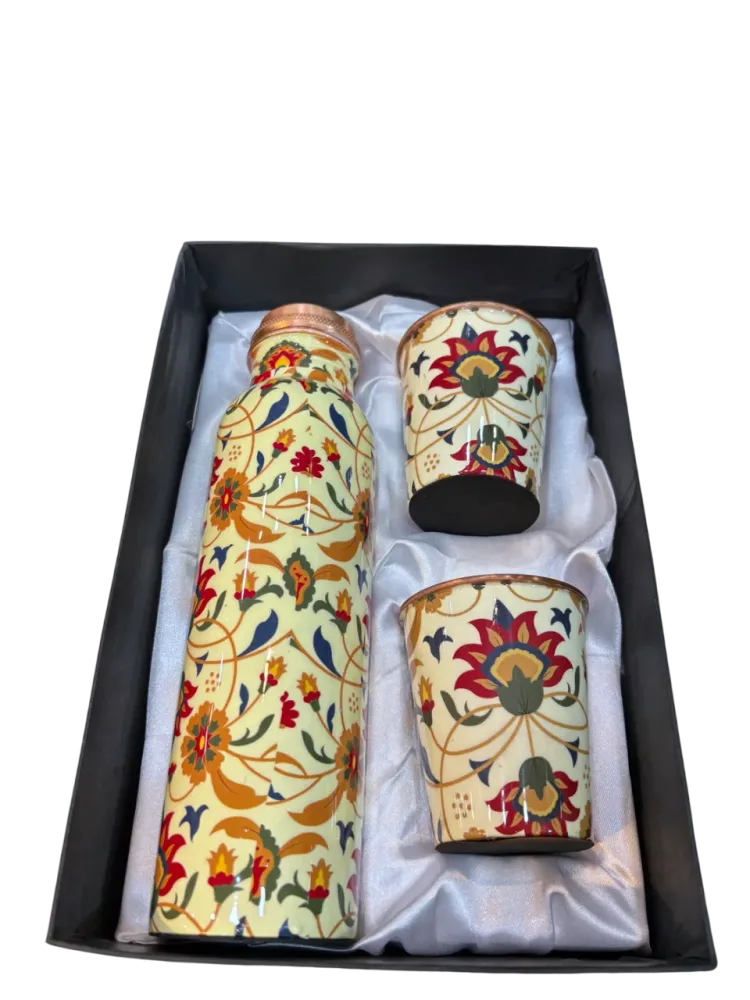 Copper Bottle and Glass Combo set