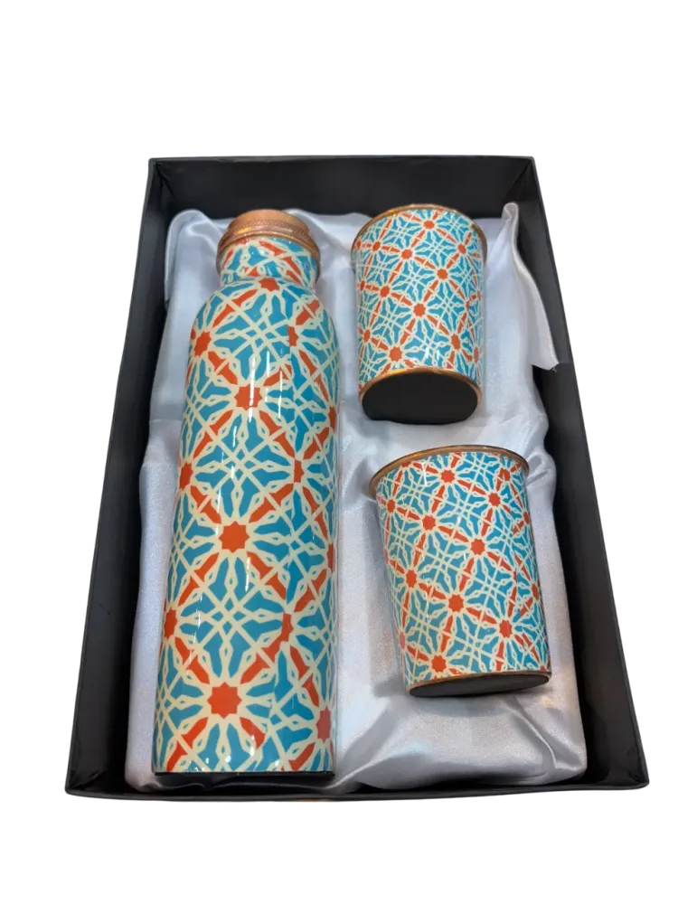 Copper Bottle and Glass Combo set