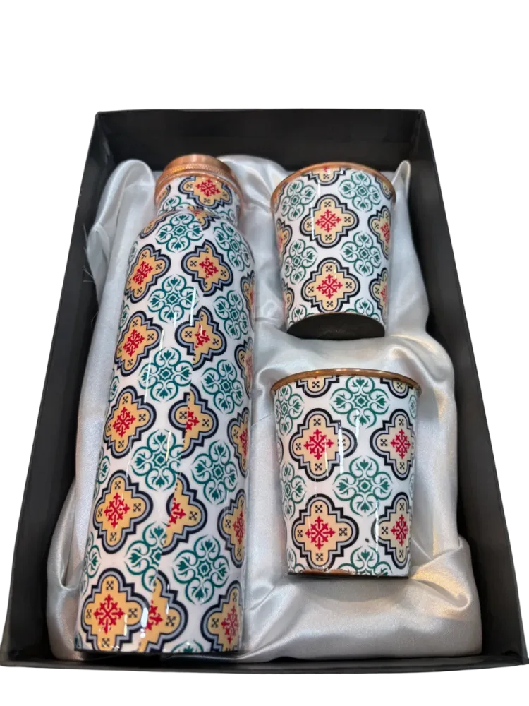 Copper Bottle and Glass Combo set