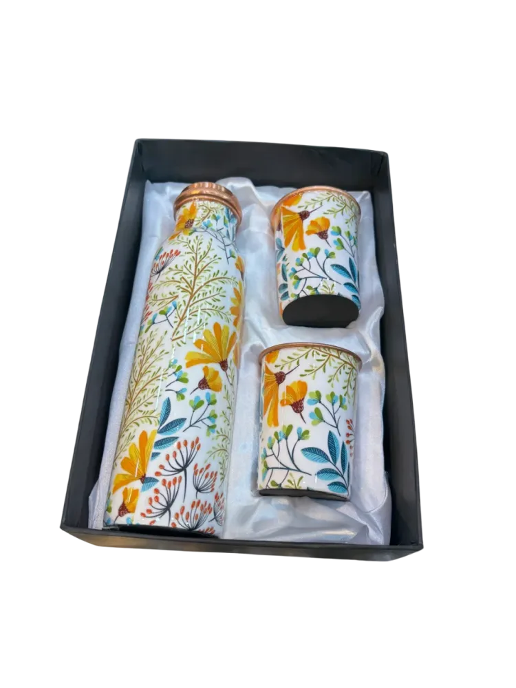 Copper Bottle and Glass Combo set