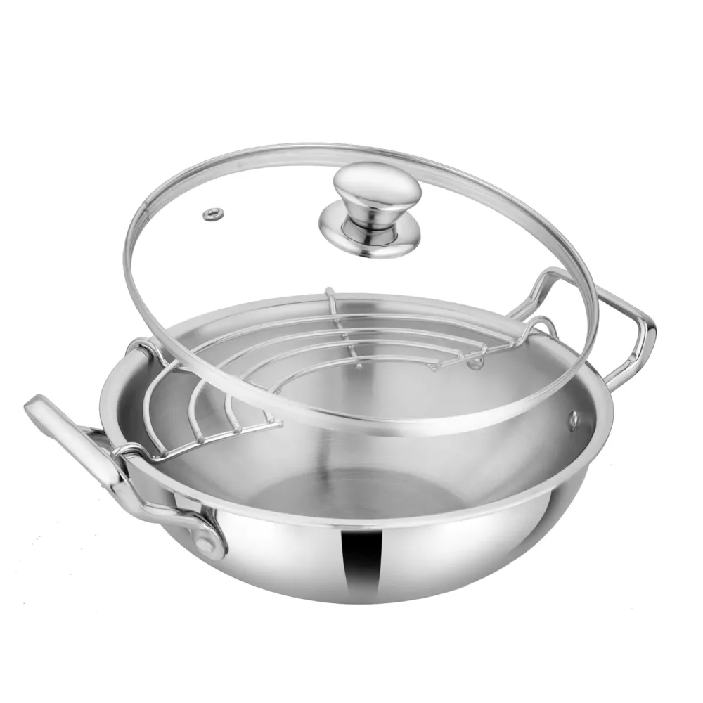 Prabha Elante Triply Kadai with Glass Lid