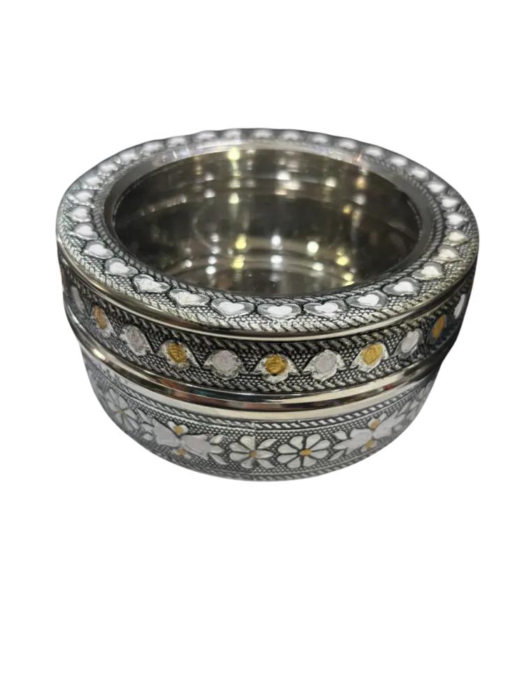 Antique Poori Dabba with see through lid