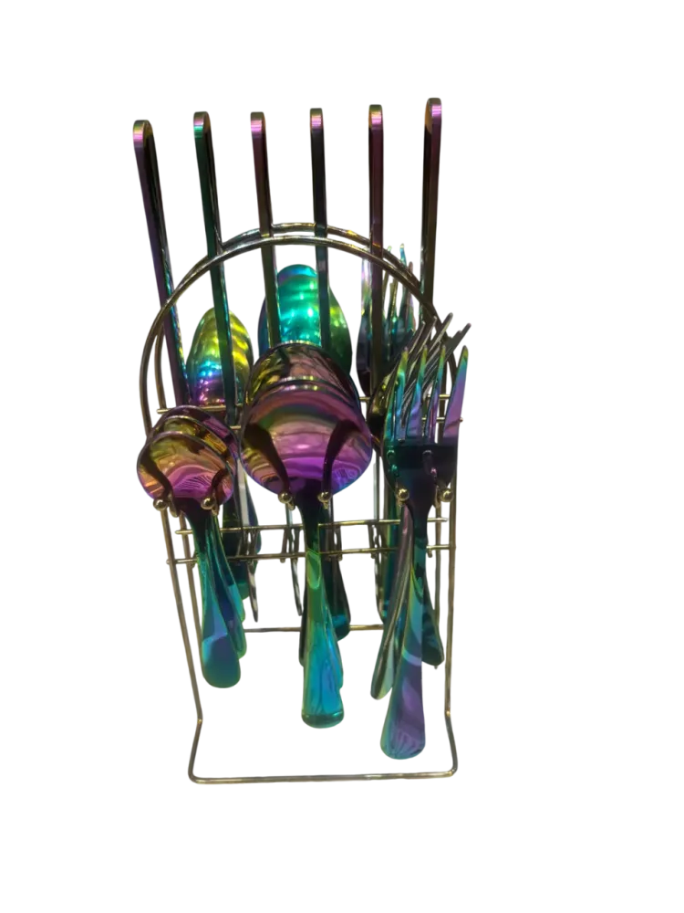 Rainbow Cutlery stand 24 pieces