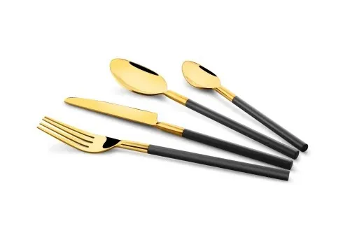 Zara cutlery set golden black