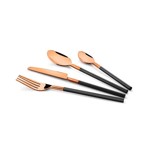 Zara Rose Gold and Black Cutlery set