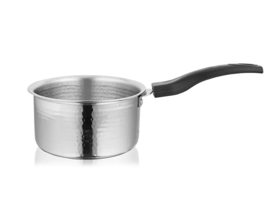Shri and Sam Hammered Heavy weight Stainless Steel Saucepan