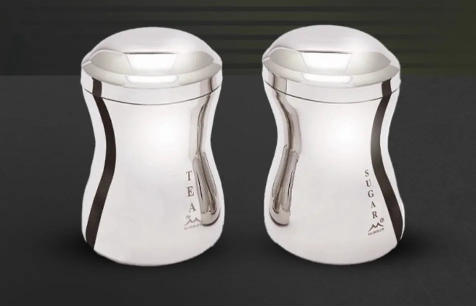 Stainless steel Tea Sugar jars Hourglass shape
