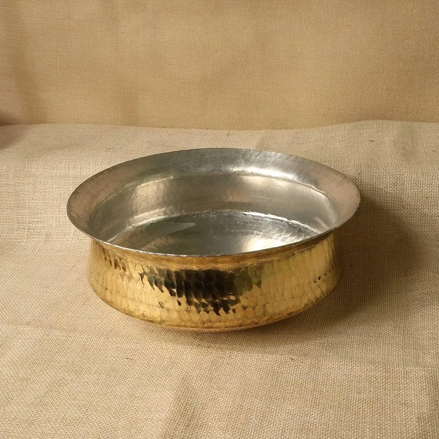 Peetal Lagaan,  Brass Vessel for Cooking with tin coating Heavy Weight, lagan