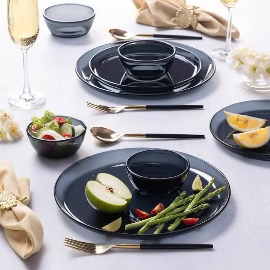Borosil Black glass Aura Dinner Set 20 pieces