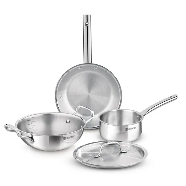 Bergner TriPro 4 pcs Tri-Ply Stainless Steel Cookware Set