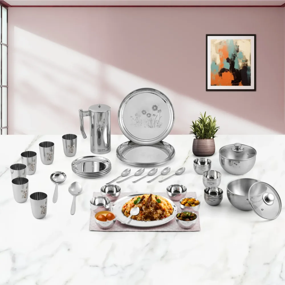 Kraft Stainlesss Steel Pattern Dinner Set 41 Pc