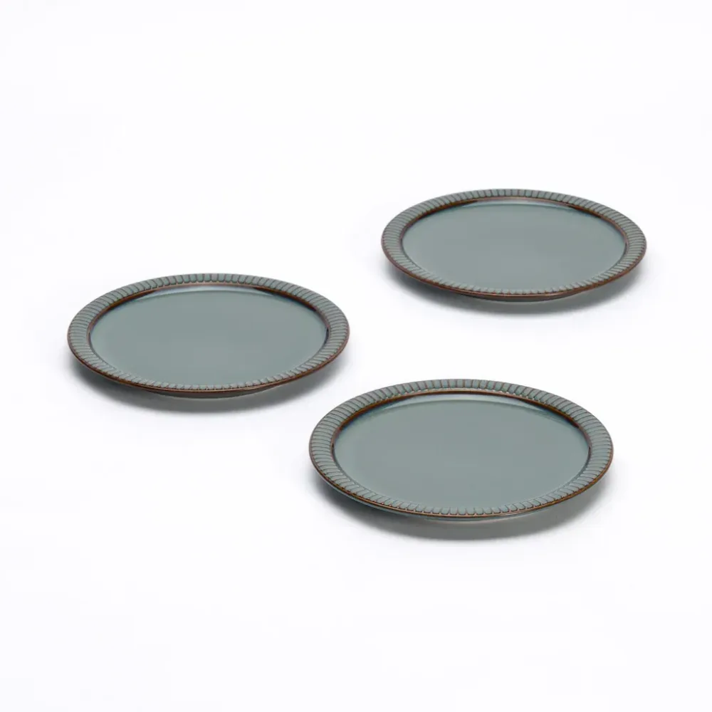 Rena Teal Quarter Plate - Set of 3