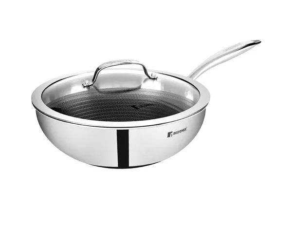 Bergner Hitech Tri-Ply Stainless Steel Non-Stick Wok