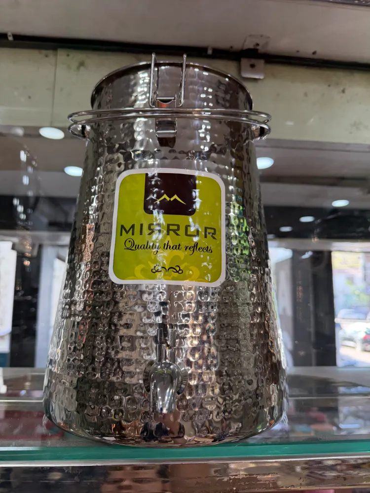 Mirror Steel Matki,  water camper Hammered