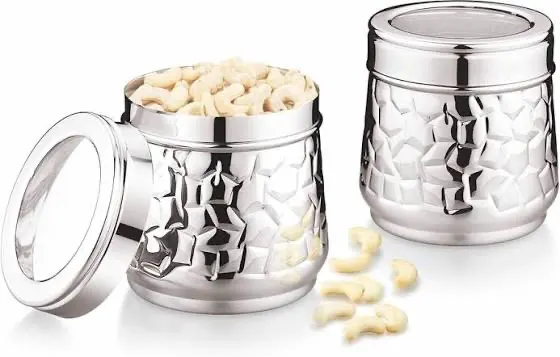 Stainless steel canister with see thru lid - Crush, single piece