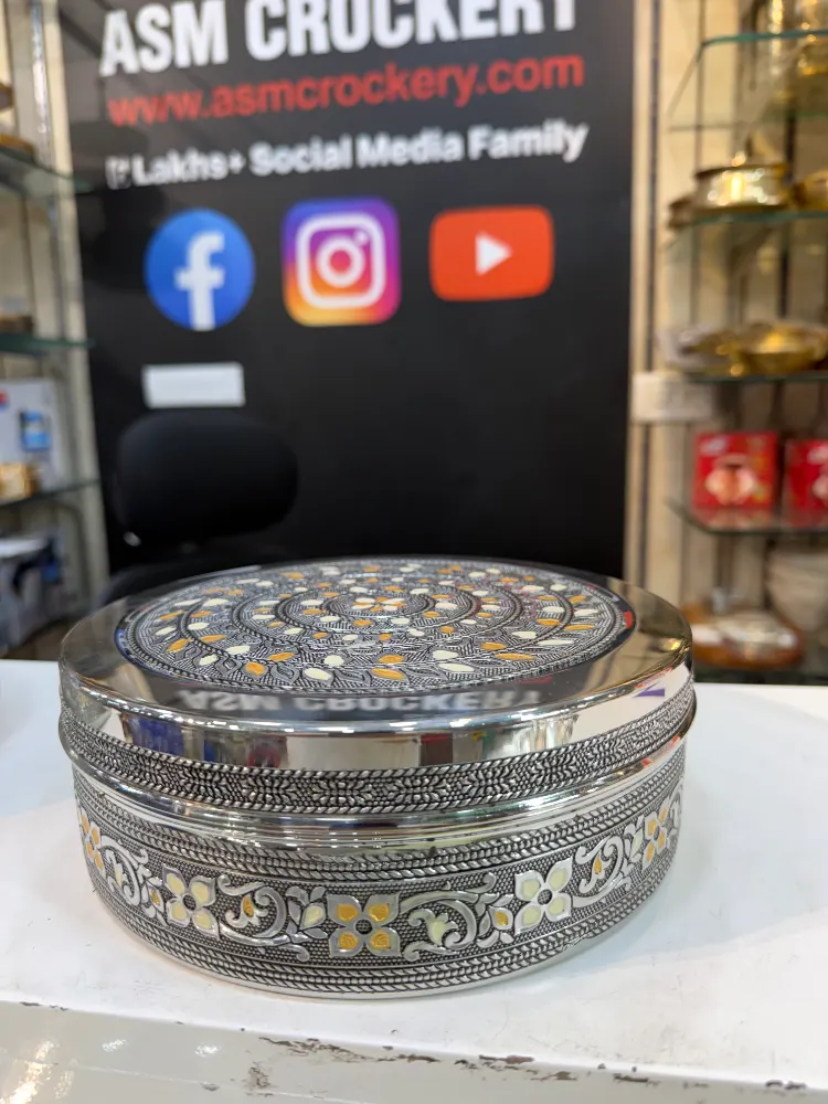 Antique Masala box Stainless steel heavy weight round