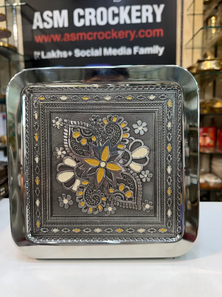 Antique Masala box Stainless steel heavy weight square