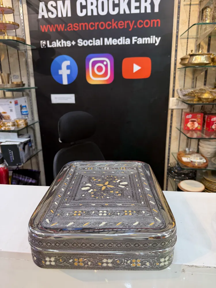 Antique Masala box Stainless steel heavy weight rectangular 