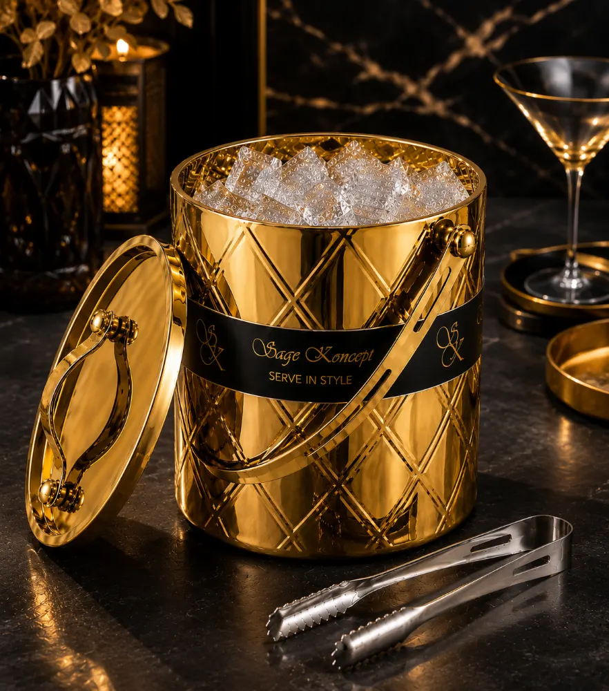 Premium PVD Coated Ice Bucket, Stainless Steel material