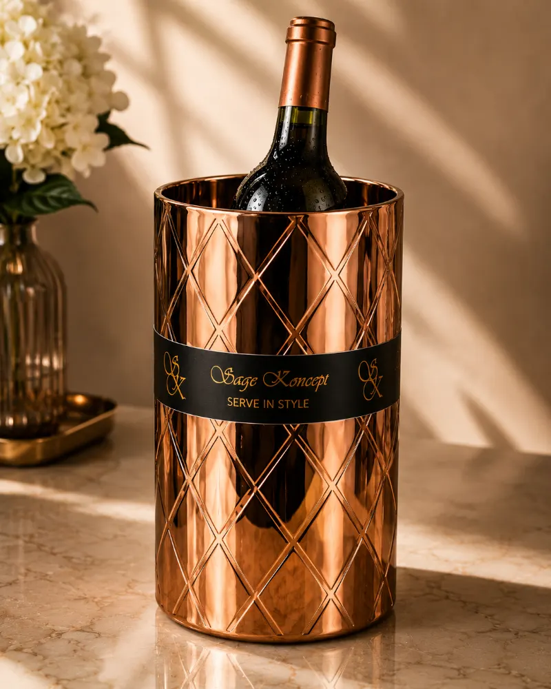Premium PVD Coated Wine chiller, Stainless Steel material