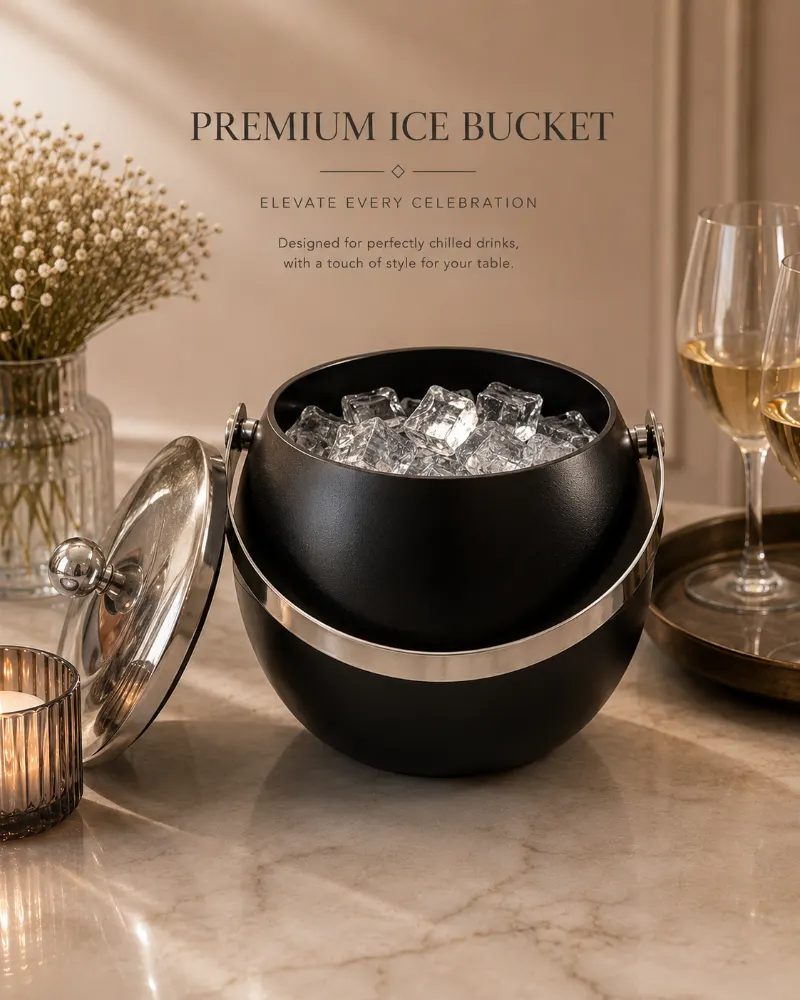 Premium PVD Coated Ice Bucket, Stainless Steel material