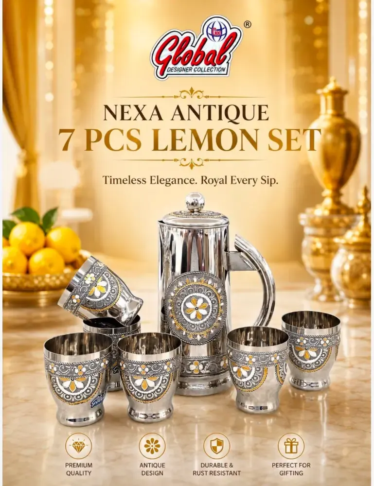 Global Antique Set Stainless Steel with wooden box