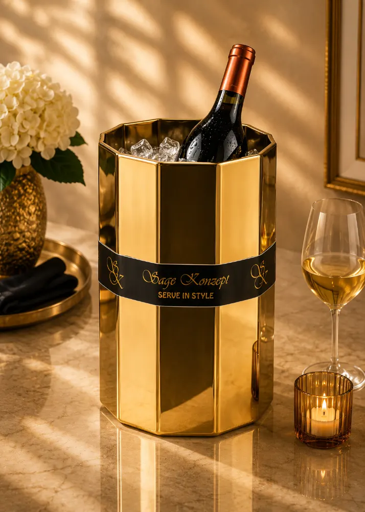 Premium PVD Coated Wine chiller, Stainless Steel 