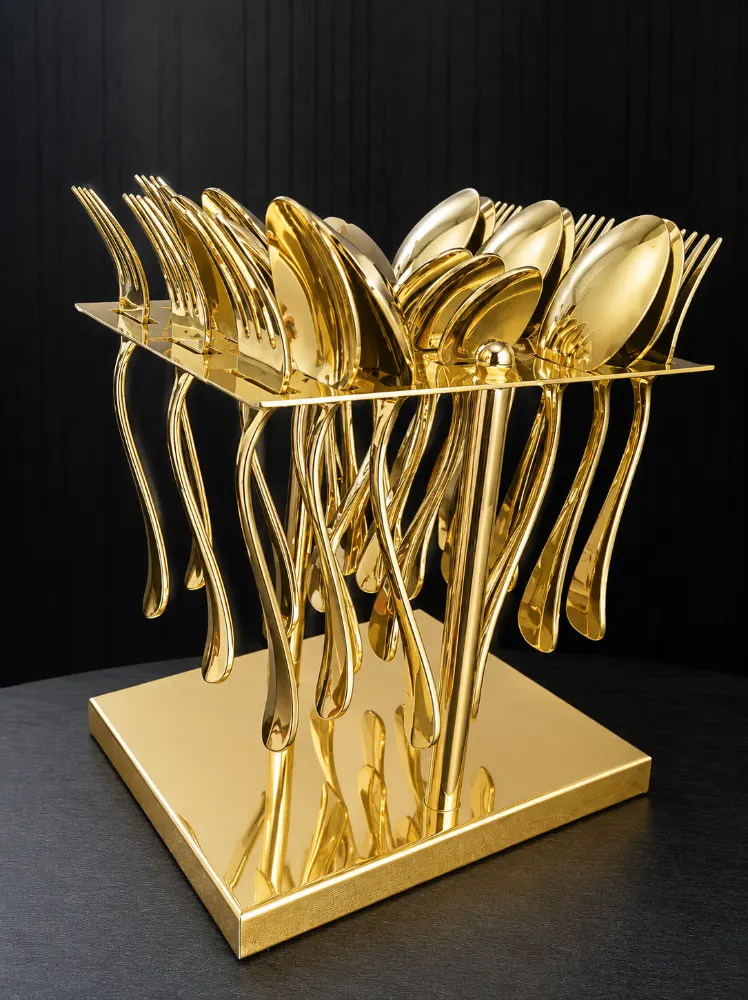 PVD Coated Gold Cutlery Set 24 pieces