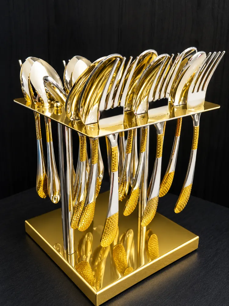 Gold and Silver Cutlery Set 24 pieces