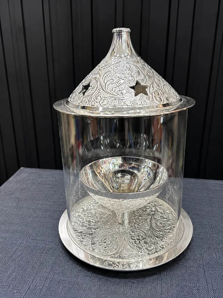 Akhand Diya Large Silver 