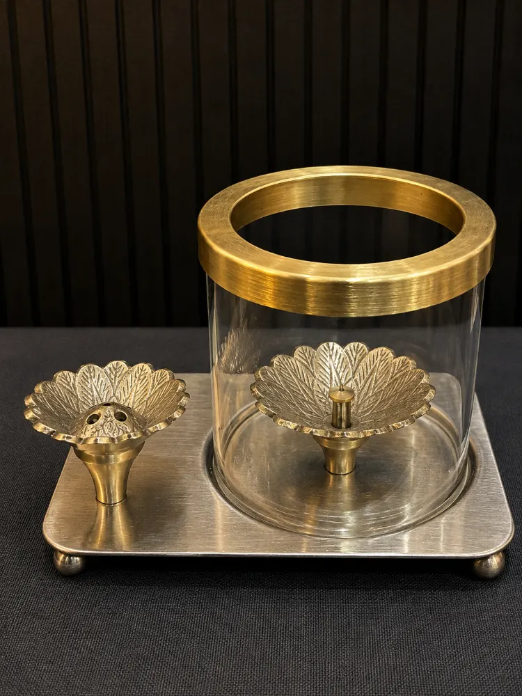 Akhand Diya with Agarbatti Holder