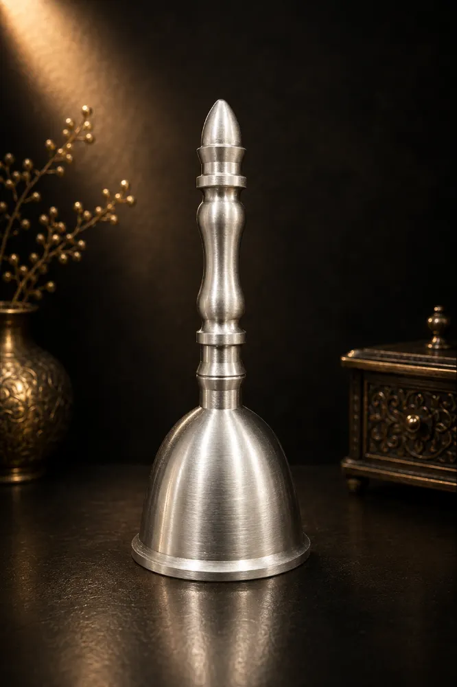 Brass Ghanti Matte Silver Color