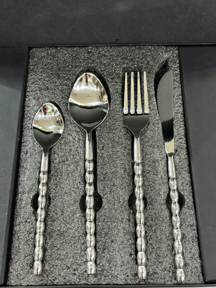 Stainless Steel Cutlery set with Bubble Handle in Box 24 Pieces Set