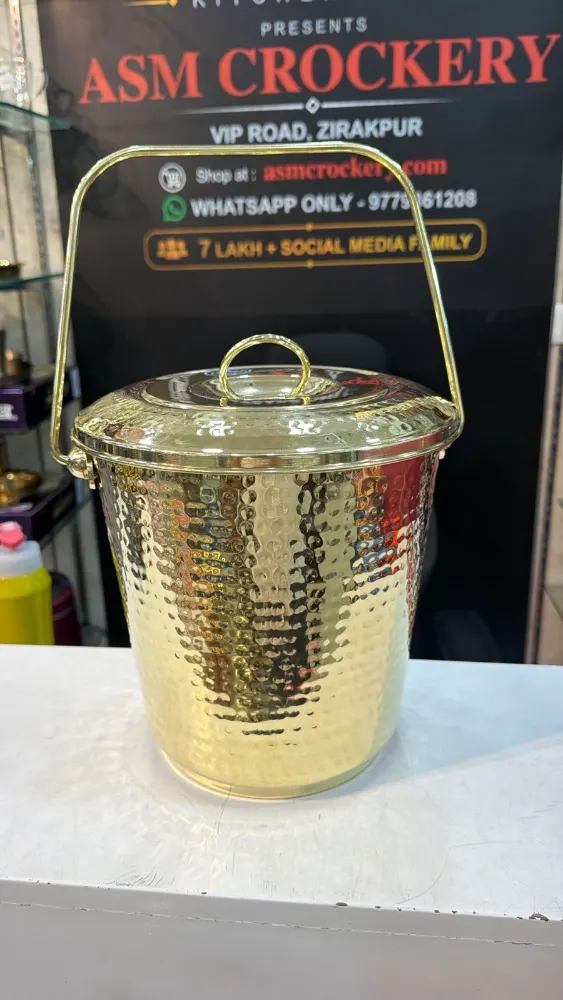 Hammered Pure Brass Balti with Lid