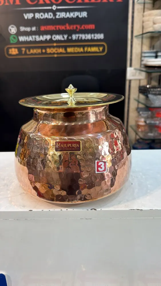 Majupuria Copper Degh/ Handi with Brass Lid