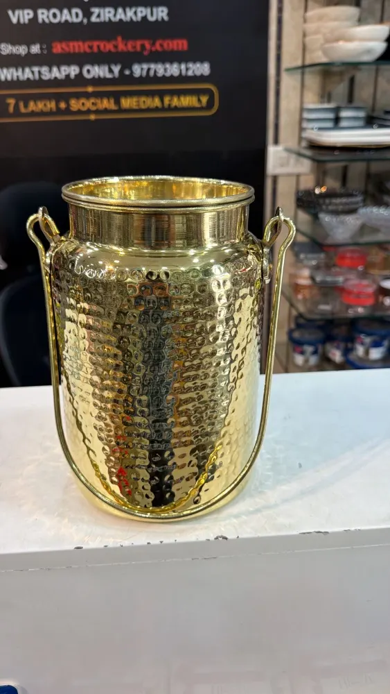 Majupuria Pure Brass Milk Can/ Dolu