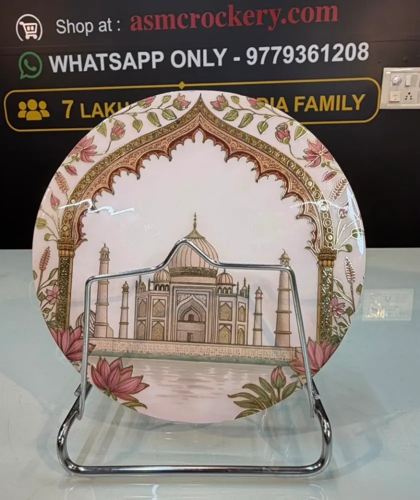 Taj Mahal Design Wooden Trivet Mat/ Table Mat