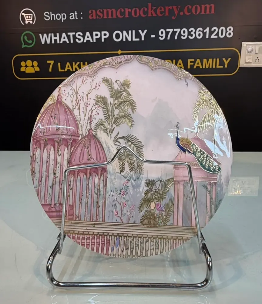 Pink Peacock Design Wooden Donga Mat, Trivet