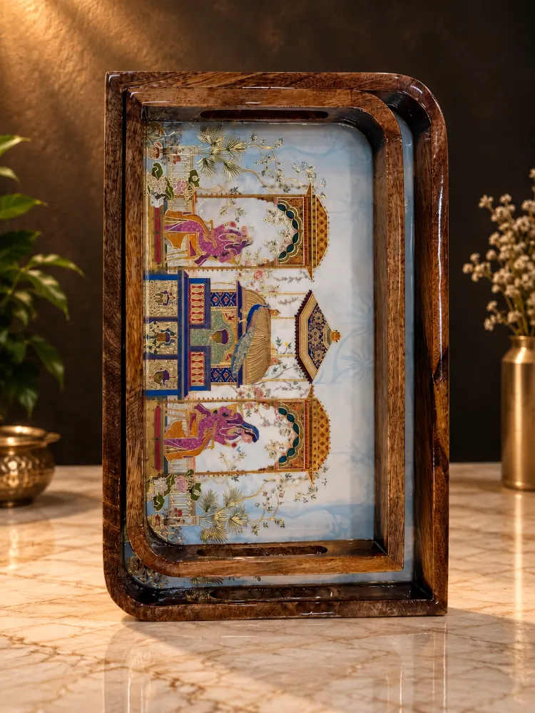 Wooden Tray set of 2 Queen Heritage 