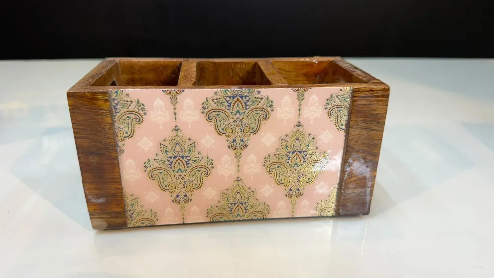 Wooden Cutlery Holder Jhoomar Design