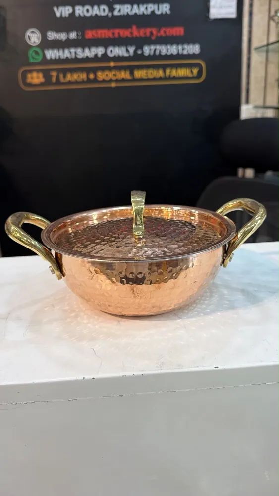 Majupuria Copper Kadai with Tin kalai and Copper Lid